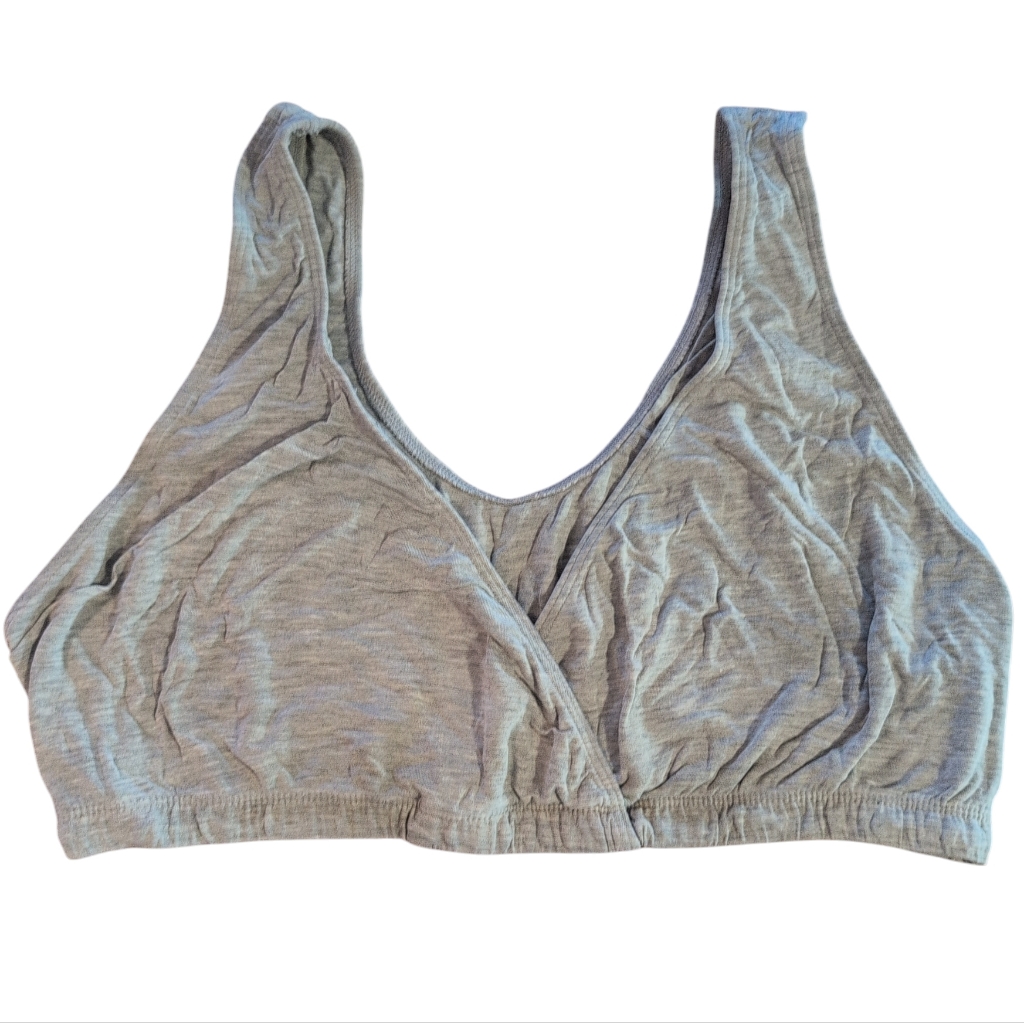 Solid Grey Bamboo Nursing Bra 2xl
